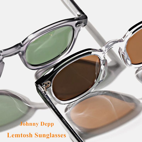 Johnny Depp LEMTOSH Sunglasses Men Polarized Vintage Round Imported Acetate Sun Glasses Women Prescription Eyewear Oculos