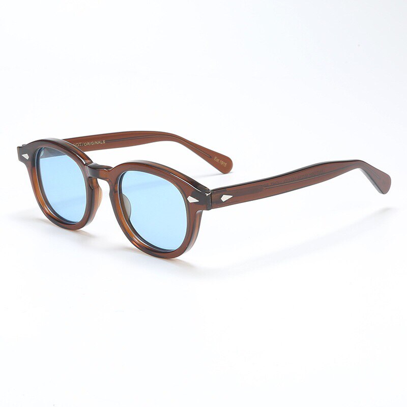 Johnny Depp LEMTOSH Sunglasses Men Polarized Vintage Round Imported Acetate Sun Glasses Women Prescription Eyewear Oculos