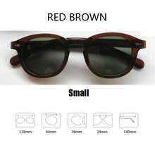 Load image into Gallery viewer, Johnny Depp Sunglasses Men Driving Shade Polarized Sun Glasses Green Lens Woman Brand Vintage Acetate Glasses Frame With Box