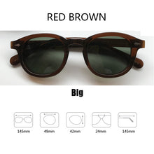 Load image into Gallery viewer, Johnny Depp Sunglasses Men Driving Shade Polarized Sun Glasses Green Lens Woman Brand Vintage Acetate Glasses Frame With Box