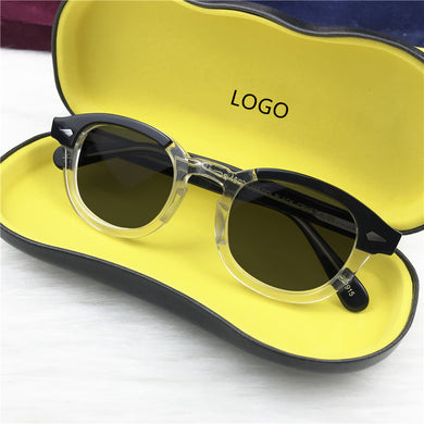 Johnny Depp Sunglasses Men Driving Shade Polarized Sun Glasses Woman Acetate Glasses Frame Brand Vintage Goggles With Box
