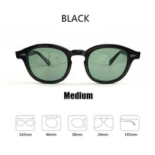 Load image into Gallery viewer, Johnny Depp Sunglasses Men Woman Brand vintage Acetate Frame Top quality Driving Polarized Sunglasses Green Lens With Box SQ17