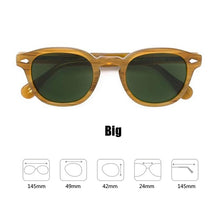 Load image into Gallery viewer, Johnny Depp Sunglasses Men Woman Brand vintage Acetate Frame Top quality Driving Polarized Sunglasses Green Lens With Box SQ17