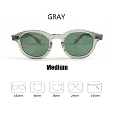 Load image into Gallery viewer, Johnny Depp Sunglasses Men Woman Brand vintage Acetate Frame Top quality Driving Polarized Sunglasses Green Lens With Box SQ17
