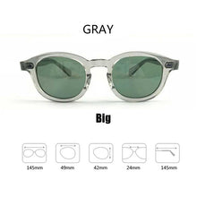 Load image into Gallery viewer, Johnny Depp Sunglasses Men Woman Brand vintage Acetate Frame Top quality Driving Polarized Sunglasses Green Lens With Box SQ17