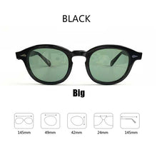 Load image into Gallery viewer, Johnny Depp Sunglasses Men Woman Brand vintage Acetate Frame Top quality Driving Polarized Sunglasses Green Lens With Box SQ17