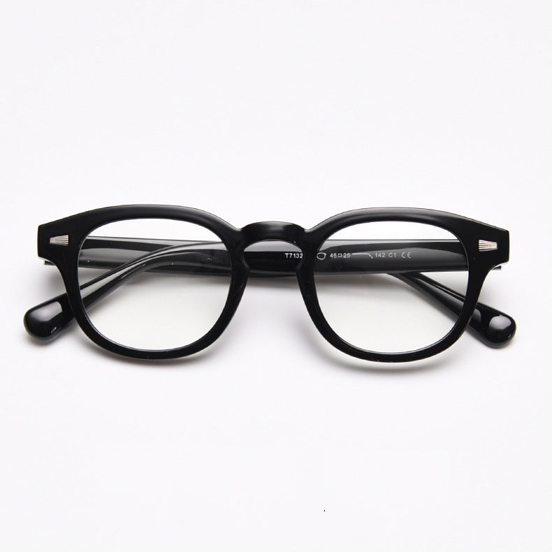 Johnny Depp glasses men's anti-blue light computer goggles round transparent optical women's brand design TR90 retro frame