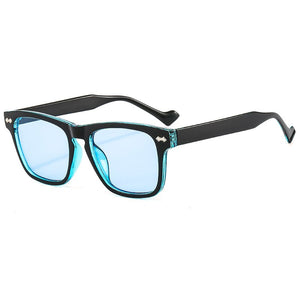 Johnny Depp rectangle Rivet sunglasses women men 2023 red blue yellow leopard wayfaring sun glasses retro oculos de sol feminino