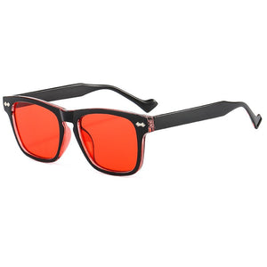 Johnny Depp rectangle Rivet sunglasses women men 2023 red blue yellow leopard wayfaring sun glasses retro oculos de sol feminino