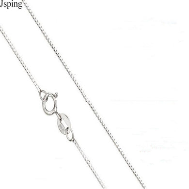16 Inches 925 Sterling Silver 0.8MM Box Chains Necklaces Fit For Luxury Pendant Charms For Women Girls Birthd Gift XF