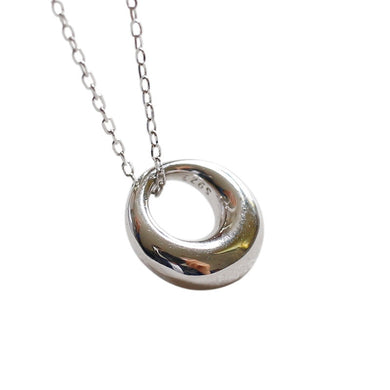 925 Sterling Silver Necklace&Pendants Trendy Simple Tiny Hollow Circle Shape Pendant Necklaces For Women Student Collares