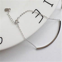 Load image into Gallery viewer, New Fashion Simple Design 100% 925 Sterling Silver Square Tube Link Chain &amp; Round Bead Chain Bracelets For Women Pulseira