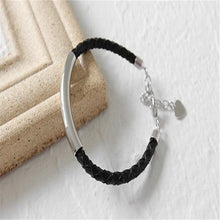 Load image into Gallery viewer, New Handmade Braided Leather Chain Bracelet&amp;Bangles For Lovers 925 Sterling Silver Tube Bracelets Students Gifts Pulser