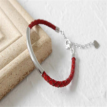 Load image into Gallery viewer, New Handmade Braided Leather Chain Bracelet&amp;Bangles For Lovers 925 Sterling Silver Tube Bracelets Students Gifts Pulser