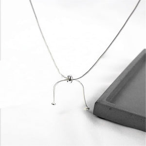 New Simple 100% 925 Sterling Silver 0.9mm Snake Chain Ball Adjustable Chokers Necklaces For Women Girls Chokers Jewelry