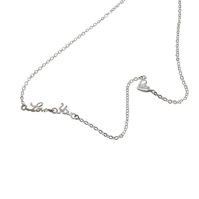 Nuove collane d'amore semplici Collana in argento sterling 925 LOVE YOU Collana a maglie per gioielli girocollo da donna 