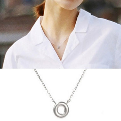 Gioielli in argento 925 Ragazza Colar Nuovi ciondoli semplici a forma di cerchio rotondo in argento sterling Collane con colletto girocollo per regalo per donne 
