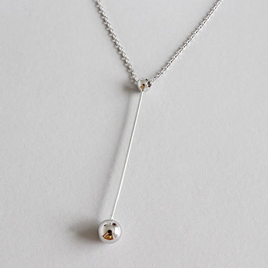 Women Long Pendant Necklaces For Women New Chic Simple Design 925 Sterling Silver Geometric Beads Charm Necklace Kolye