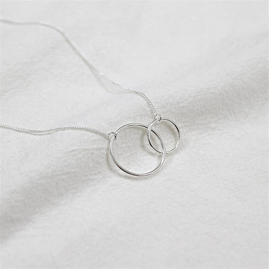 Collane con colletto con ciondolo a forma di cerchio in argento a doppia geometria da donna Collana girocollo in argento sterling 925 con collana di gioielli in argento 