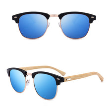 Load image into Gallery viewer, Jsooyan Polarized Sunglasses Men Wooden Bamboo Frame Driving Sun Glasses Retro Round Shades Googles Pilot Mirror Lens Eyewear