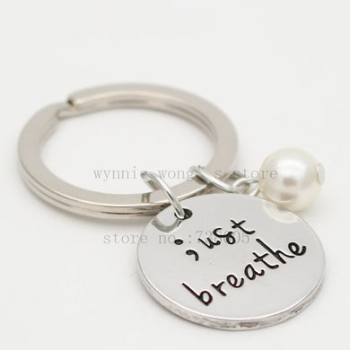 Just Breathe Jewelry Mental Health Awareness Hand Stamped Jewelry Suicide Prevention Depression Awareness