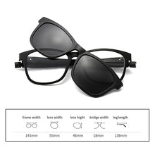 Load image into Gallery viewer, KANDREA 2023 1+5 clip Tr90 Square Women Sunglasses Magnetic Clip Dual Purpose Eyeglasses Men Eyewear Driving Sun Glasses