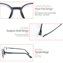 Load image into Gallery viewer, KANDREA 2023 Retro Round Ultem Glasses Frame Vintage Women Eyeglasses Frames Clear Lens Flat Eyewear Optical Men Goggles