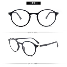 Load image into Gallery viewer, KANDREA 2023 Retro Round Ultem Glasses Frame Vintage Women Eyeglasses Frames Clear Lens Flat Eyewear Optical Men Goggles