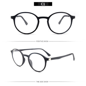 KANDREA 2023 Retro Round Ultem Glasses Frame Vintage Women Eyeglasses Frames Clear Lens Flat Eyewear Optical Men Goggles