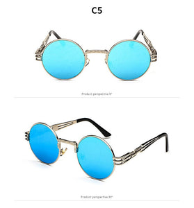 KANDREA 2023 Summer Personality Steampunk Sunglasses Round Frame Ladies Sunglasses Men Travel Street SGlasses