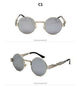 KANDREA 2023 Summer Personality Steampunk Sunglasses Round Frame Ladies Sunglasses Men Travel Street SGlasses