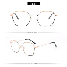 Load image into Gallery viewer, 2022 Fashion Vintage Retro Metal Frame Clear Lens Glasses Frame Polygon Women Eyewear Oversized Square Female Eyeglasses