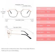 Load image into Gallery viewer, 2022 Fashion Vintage Retro Metal Frame Clear Lens Glasses Frame Polygon Women Eyewear Oversized Square Female Eyeglasses