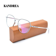 Load image into Gallery viewer, KANDREA 2022 Retro Unisex Round Titanium Eyeglasses Classic  Vintage Optical Glasses Men Women Eyewear Clear Lens Spectacles