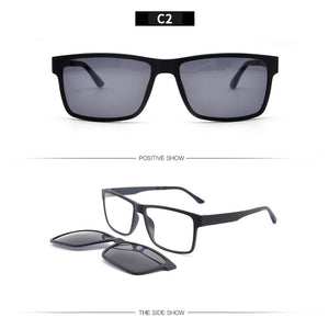 KANDREA Dual Purpose Clip Magnetic Sunglasses Polarized UV Lens Frame Men Women Sport Sun Glasses Camping Driving Clip Eyewear
