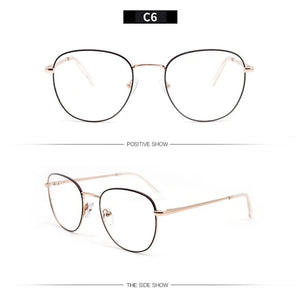 KANDREA Metal Round Reading Glasses for Women&Men Clear Lens Spectacles Female Optical Eyewear Unisex Eyeglasses Frame