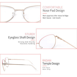 KANDREA Metal Round Reading Glasses for Women&Men Clear Lens Spectacles Female Optical Eyewear Unisex Eyeglasses Frame