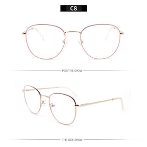 KANDREA Metal Round Reading Glasses for Women&Men Clear Lens Spectacles Female Optical Eyewear Unisex Eyeglasses Frame