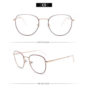 KANDREA Metal Round Reading Glasses for Women&Men Clear Lens Spectacles Female Optical Eyewear Unisex Eyeglasses Frame
