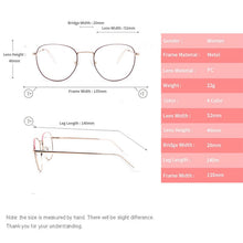 Carica l&#39;immagine nel visualizzatore di Gallery, KANDREA Metal Round Reading Glasses for Women&amp;Men Clear Lens Spectacles Female Optical Eyewear Unisex Eyeglasses Frame