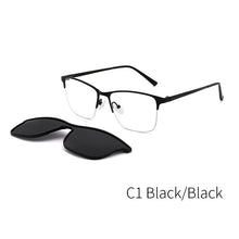 Load image into Gallery viewer, KANSEPT 2 In 1 Magnet Polarized Clip On Glasses Frame Men Metal Optical Myopia Prescription Eyeglasses Frame