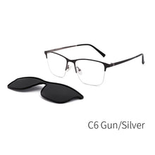 Load image into Gallery viewer, KANSEPT 2 In 1 Magnet Polarized Clip On Glasses Frame Men Metal Optical Myopia Prescription Eyeglasses Frame