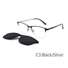 Load image into Gallery viewer, KANSEPT 2 In 1 Magnet Polarized Clip On Glasses Frame Men Metal Optical Myopia Prescription Eyeglasses Frame