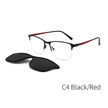 Load image into Gallery viewer, KANSEPT 2 In 1 Magnet Polarized Clip On Glasses Frame Men Metal Optical Myopia Prescription Eyeglasses Frame