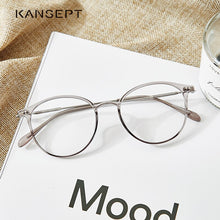 Load image into Gallery viewer, KANSEPT Acetate Glasses Frame Women Round Prescription Eyeglasses Ultralight Myopia Circle Eye Glasses Frame 90045