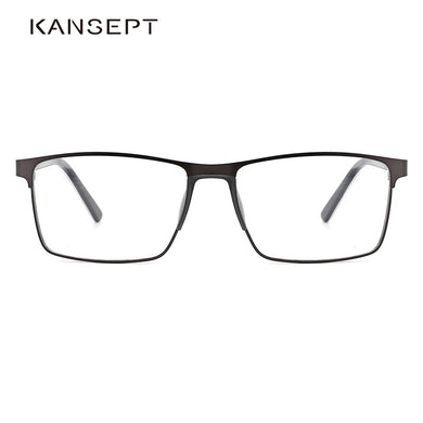 KANSEPT DESIGN Men Stainless Steel Glasses Frame Business Style Male Square Classic Eye Myopia Prescription Eyeglasses TP9056