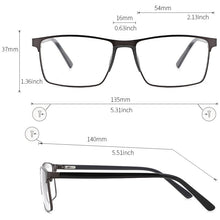 Load image into Gallery viewer, KANSEPT DESIGN Men Stainless Steel Glasses Frame Business Style Male Square Classic Eye Myopia Prescription Eyeglasses TP9056