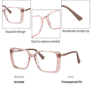 KANSEPT DESIGN Women Square Glasses Frame Big Square Myopia Prescription Eyeglasses  for Women MG6114