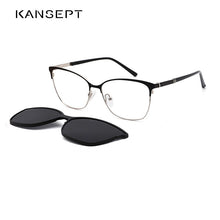 Load image into Gallery viewer, KANSEPT Men Metal Clip On Glasses Magnet Sunglasses Women Polarized Optical Prescription Spectacle Frame 2 In 1 Magnet DP33108