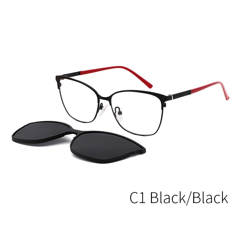KANSEPT Men Metal Clip On Glasses Magnet Sunglasses Women Polarized Optical Prescription Spectacle Frame 2 In 1 Magnet DP33108